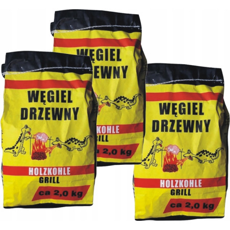 3x WĘGIEL DRZEWNY 2 KG DO...